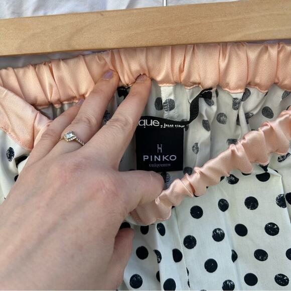 NWT Pinko Black and White Polka Dot Pajama Set Shorts and Tank Size 2 - Picture 5 of 16